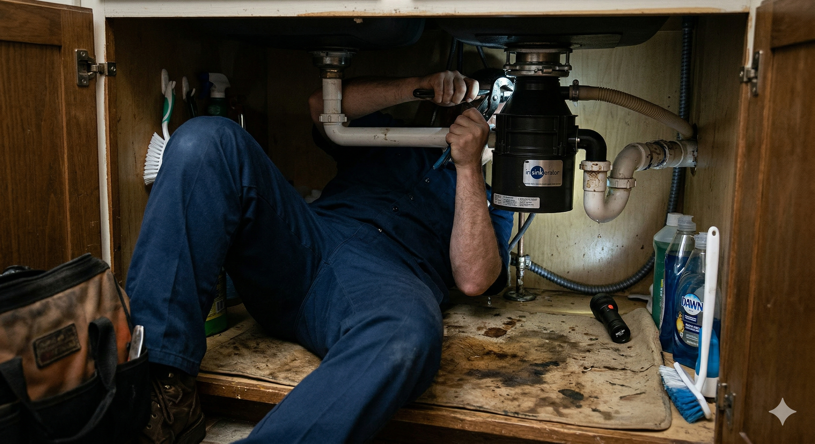 Professional plumber servicing water heater in Santa Monica